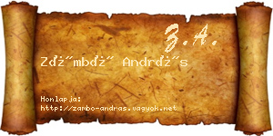 Zámbó András névjegykártya
